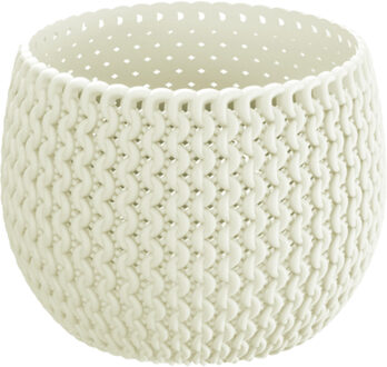 Prosperplast Plantenpot/bloempot Splofy - creme wit - kunststof - D24 x H16 cm - binnen/buiten pot