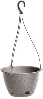 Prosperplast Plantenpot - hangend - kunststof - taupe-beige - D24 x H16 cm - bloempot