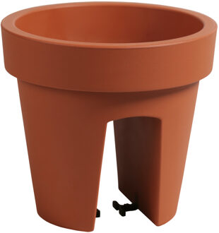 Prosperplast plantenpot - kunststof - terra cotta - 5L - D25 x H22,5 cm - Plantenpotten Rood