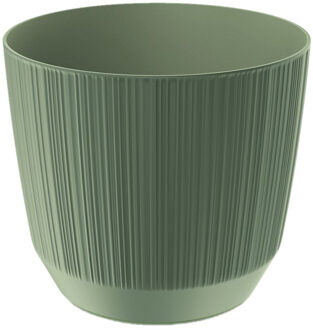 Prosperplast Plantenpot - stripe - olijfgroen - D17xH15 cm