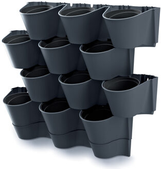 Prosperplast Plantenpotten - modulair - antraciet - L67 x B18 x H57cm