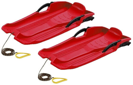 Prosperplast set van 2x stuks kinder winter Slee Hornet 80cm met Rem Rood