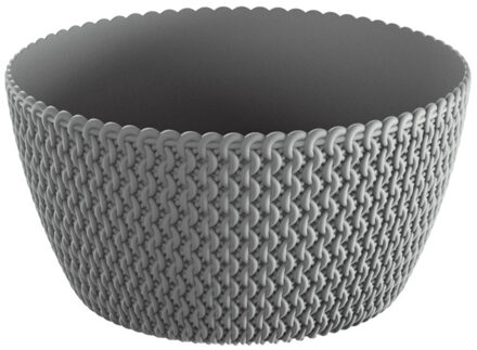 Prosperplast Tafelstuk plantenpot/bloempot kunststof dia 24 cm en hoogte 12 cm steengrijs