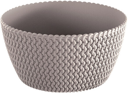 Prosperplast Tafelstuk plantenpot/bloempot kunststof dia 24 cm en hoogte 12 cm taupe/beige