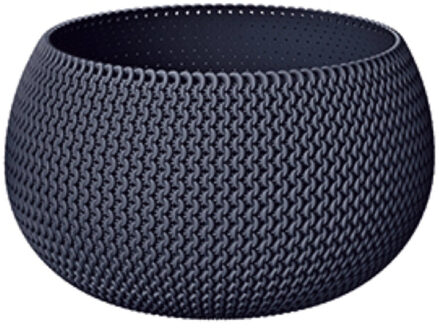 Prosperplast Tuin bloempot/plantenpot Splofy - rond - kunststof - antraciet - D18 x H16 cm - 2,3 liter
