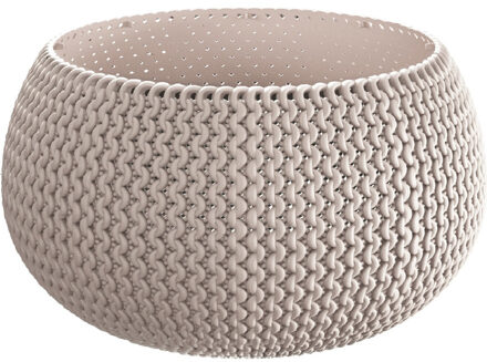 Prosperplast Tuin bloempot/plantenpot Splofy - rond - kunststof - taupe - D18 x H16 cm - 2,3 liter