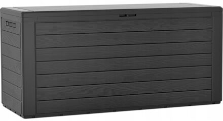 Prosperplast Tuin kussen opbergbox - hout patroon - 280 liter - kunststof - 116 x 44 x 55 cm