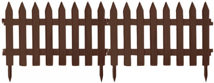 Prosperplast Tuinhekjes/borderranden - 21x stuks - kunststof - 1050 cm - bruin - tuinafscheiding - 60 x 40 cm