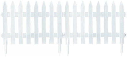 Prosperplast Tuinhekjes/borderranden - 21x stuks - kunststof - 1050 cm - wit - tuinafscheiding - 60 x 40 cm