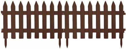 Prosperplast Tuinhekjes/borderranden - 21x stuks - kunststof - 960 cm - bruin - tuinafscheiding - 46 x 35 cm