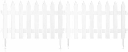 Prosperplast Tuinhekjes/borderranden - 21x stuks - kunststof - 960 cm - wit - tuinafscheiding - 46 x 35 cm