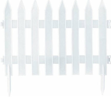 Prosperplast Tuinhekjes/borderranden - 6x stuks - kunststof - 350 cm - wit - tuinafscheiding - 60 x 40 cm