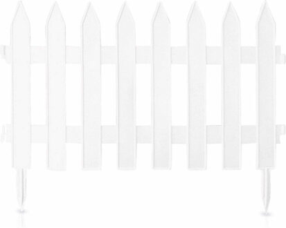 Prosperplast Tuinhekjes/borderranden - 7x stuks - kunststof - 320 cm - wit - tuinafscheiding - 46 x 35 cm