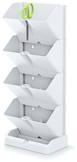 Prosperplast Verticale kruidentuin kunststof staand/hangend modulair wit 20 x 11 x 48 cm - Plantenpotten