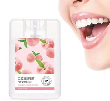 Protable 15ml Mouthwash Mouth Spray Peach Flavor Accelerator Spray Breath Fresh Spray Oral Spray