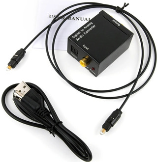 Protable 3.5mm Jack Coaxial Optical Fiber Digital to Analog Audio AUX RCA L/R Converter SPDIF Digital Audio Decoder Amplifier