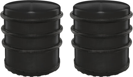 Protect-it Deurstopper/deurbuffer - 2x - D77 x H70mm - 1,15kg - RVS - premium - zonder montage - Deurstoppers Zwart