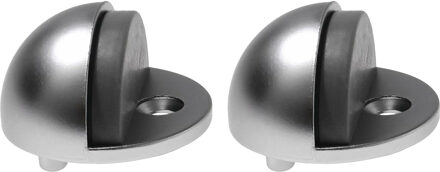 Protect-it Deurstopper/deurbuffer Moon - 2x - D45mm -A A  verchroomd - mat - Deurstoppers Zilverkleurig