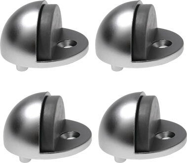 Protect-it Deurstopper/deurbuffer Moon - 4x - D45mm -A A  verchroomd - mat - Deurstoppers Zilverkleurig
