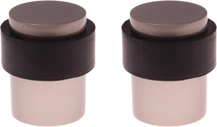 Protect-it Deurstopper/deurbuffer Uranus - 2x - D35mm - premium - nikkel - Deurstoppers Zilverkleurig