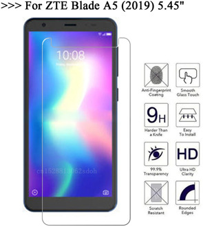 Protective Film For ZTE Blade A5 2019 Tempered Glass For ZTE Blade A 5 2019 5.45" 9H Screen Protector Phone Cover