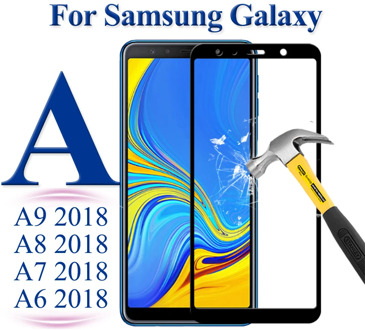 Protective Glass On For Samsung Galaxy A9 A7 A5 A8 A6 Plus Glas Tremp Samsun Samsyng Galax Gelaksi A 9 8 7 6 8a 9a 7a Verre