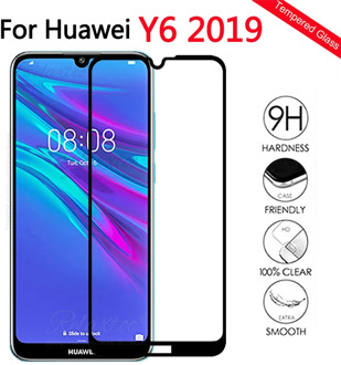Protective Glass on the For Huawei Y6 2019 full cover Tempered Glass For Huawei Y6 2019 Y62019 touch protection Film y 6 gals 9h