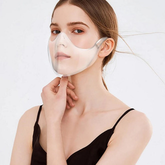 Protective Shield Combine Plastic Reusable Clear Face Mask Transparent mask Oil splash visible lip language mascarillas