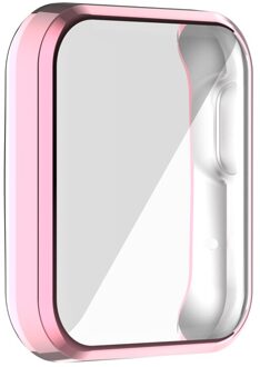 Protector Case Voor Xiaomi Mi Horloge Lite Redmi Horloge Zachte Kleurrijke Horloge Cover Screen Protector Beschermhoes Skin Shell roze