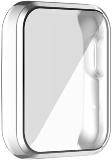 Protector Case Voor Xiaomi Mi Horloge Lite Redmi Horloge Zachte Kleurrijke Horloge Cover Screen Protector Beschermhoes Skin Shell zilver