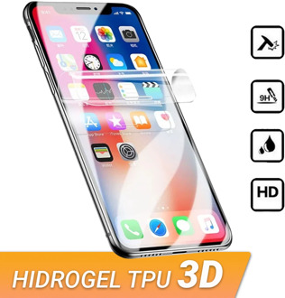 Protector de pantalla para iPhone 11 iPhone XR X XS MAX iPhone 6 6s 7 hidrogel TPU protector contra golpes, caídas transparente