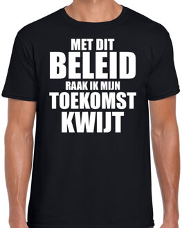 Protest shirt Beleid toekomst kwijt t-shirt zwart heren L