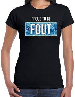 Proud to be fout t-shirt met slangenprint zwart voor dames L