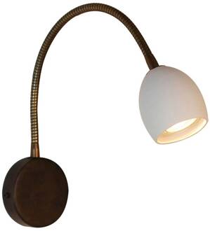 Provence mat wandlamp met flexibele arm bruin-zwart, wit