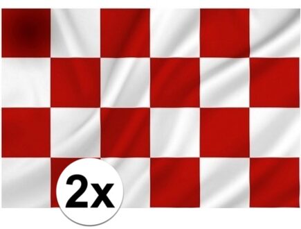 Provincie vlag groot - 2x - Noord Brabant - 100 x 150 cm - polyester - feest vlaggen