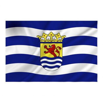 Provincie Zeeland vlag - 100 x 150 cm - blauw/wit - polyester - met ringen