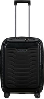 Proxis frontpocket handbagage koffer 55 cm expandable black Zwart