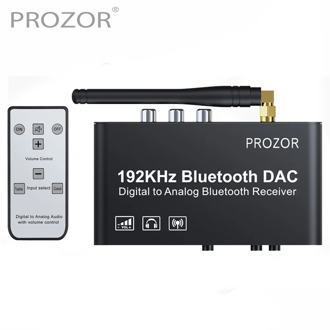 PROZOR 192kHz Digital to Analog Converter with Remote Control Bluetooth DAC Digital Coaxial Toslink to Analog Stereo L/R RCA