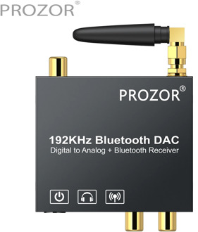 PROZOR Bluetooth DAC Digital to Analog Audio Converter Adapter Coaxial Toslink to Analog Stereo L/R RCA 3.5mm with Power Switch
