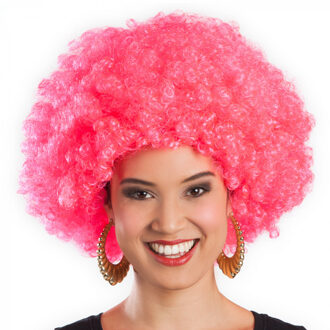 Pruik Afro Roze Multikleur