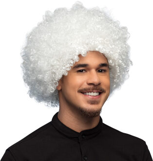 Pruik Afro Unisex Wit