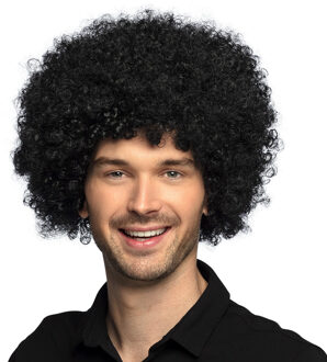 Pruik afro zwart Multikleur