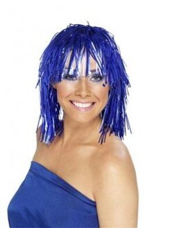 Pruik blauw fonkelende disc