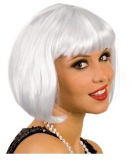 Pruik bobline wit