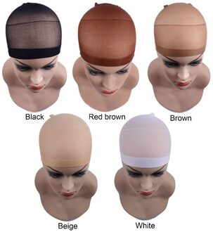 Pruik Cap Haarnetjes Voor Weave 2 stuks/pak Haar Pruik Netten Stretch Mesh Pruik Cap Voor Het Maken Pruiken Gratis Grootte zwart
