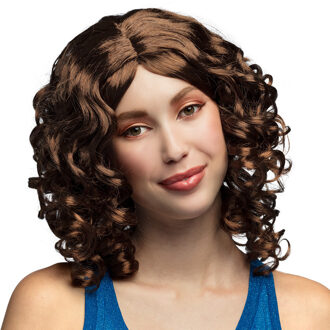 Pruik Cocktail Dames Bruin