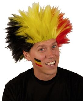 Pruik electric shock Belgie Multikleur - Print