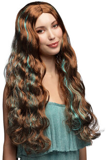 Pruik Fantasy Fairy Bruin Multikleur - Print