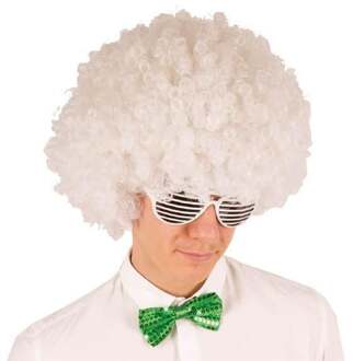 Pruik grote krullenbol wit Wit - Transparant