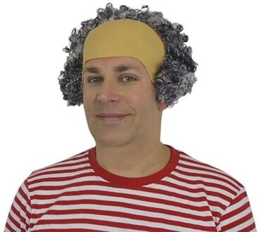 Pruik kale kop - grijs - Abraham/oude man/opa - verkleed thema pruiken